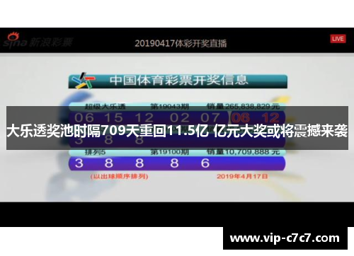 大乐透奖池时隔709天重回11.5亿 亿元大奖或将震撼来袭